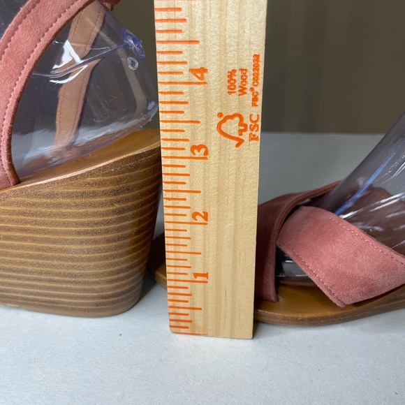 K Jaques Saint-Tropez Rose Suede Leather Wedges Sandals Size 40/9 - Picture 9 of 10